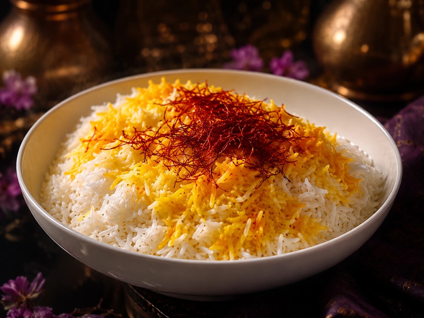 شله زرد مجلسی با زعفران